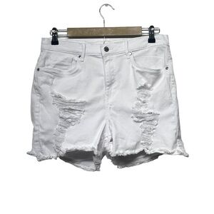 Venus White Distressed Denim Shorts Size 12
